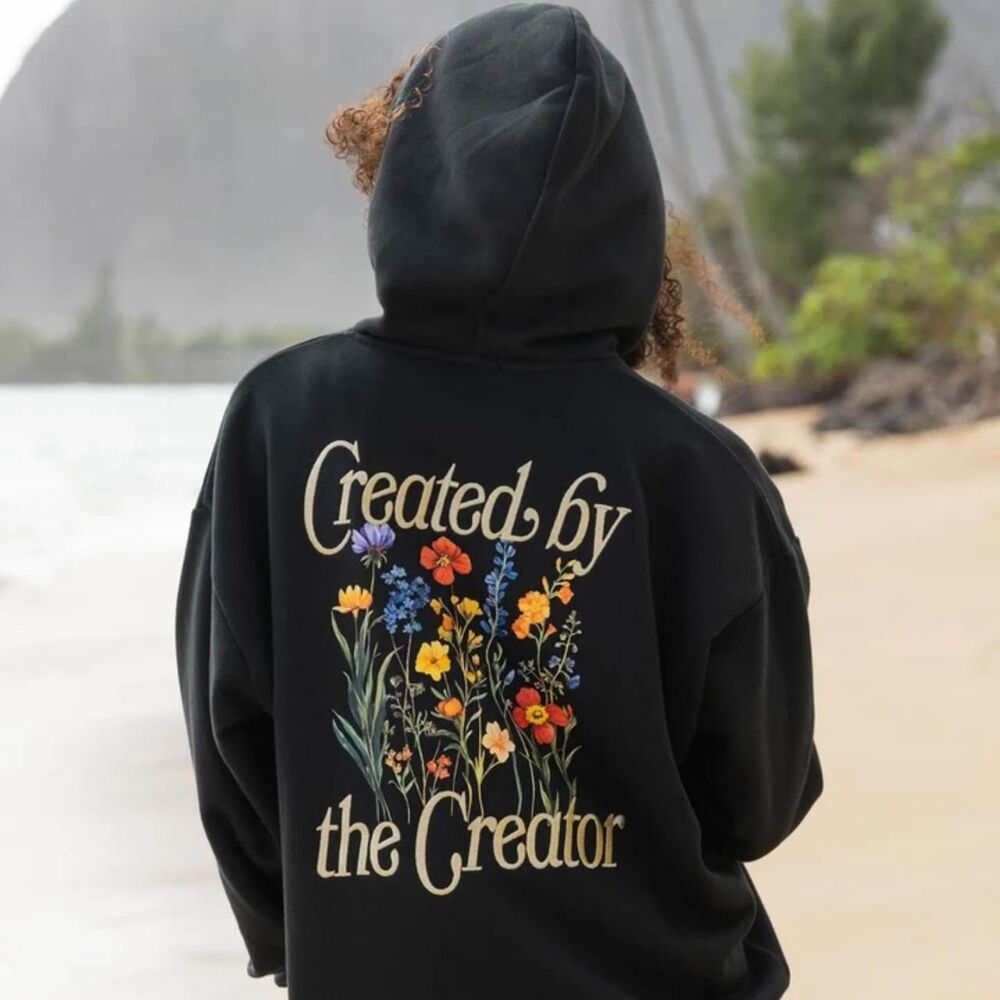 NWT Elevated Faith Created by the Creator Unisex Hoodie Black Multi 2XL